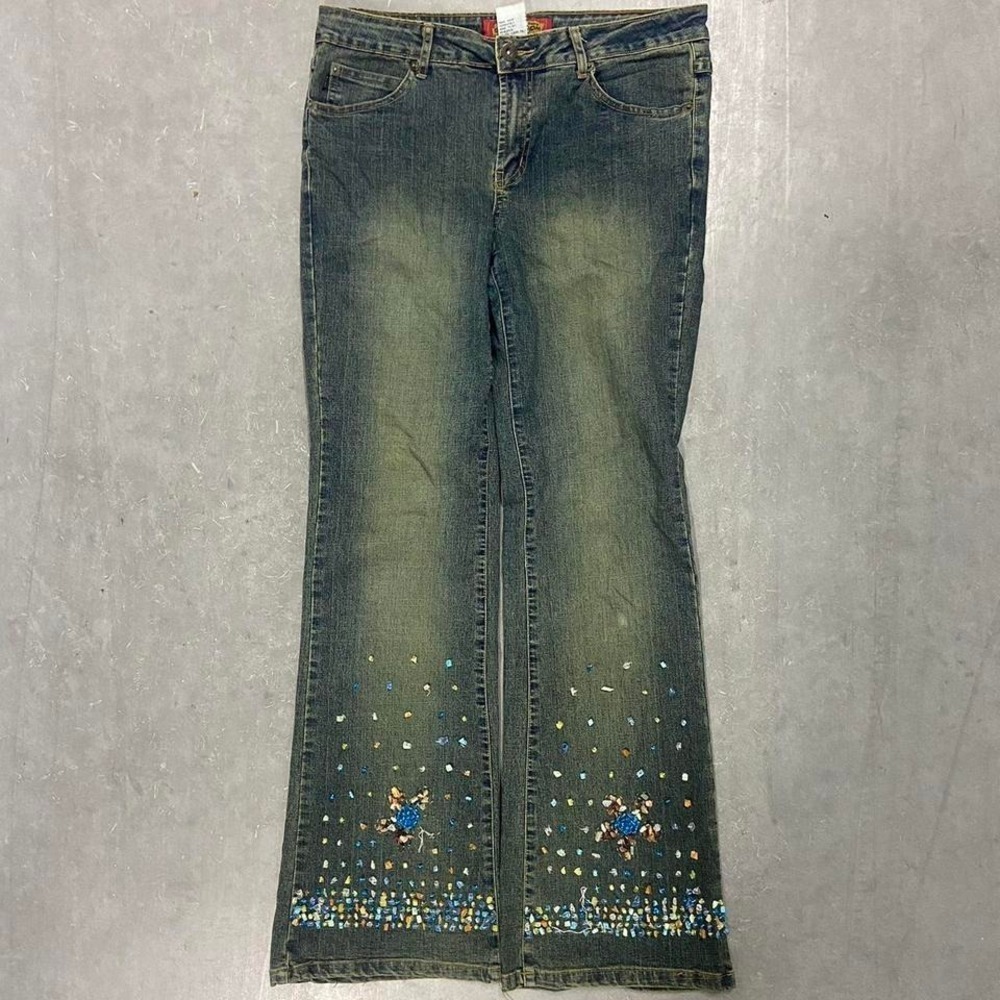 Y2K boom boom jeans Size 9/10 lowrise flare mcbling spring summer